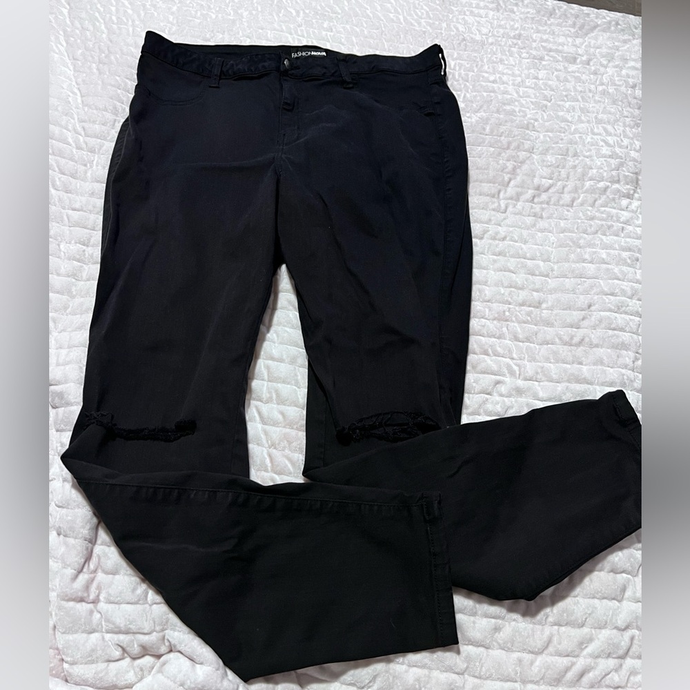 Black Ripped Knee Jeans